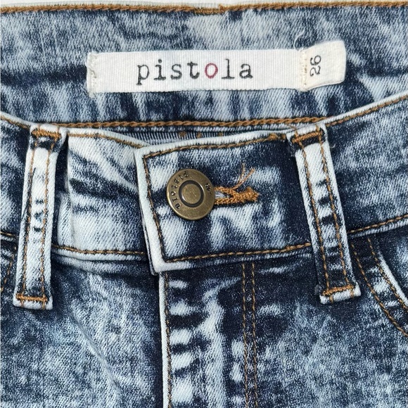 Pistola Acid Wash Skinny Jeans High Rise Distressed Size 26 - Picture 9 of 14